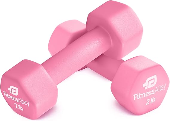Neoprene Coated Workout Dumbbells set of 2 Anti Roll, Non Slip with Smooth Grip Fitness & Exercise Dumbbells Hexagon Shaped Hand Weights for Women & Men Best Choice for Gyms & home use