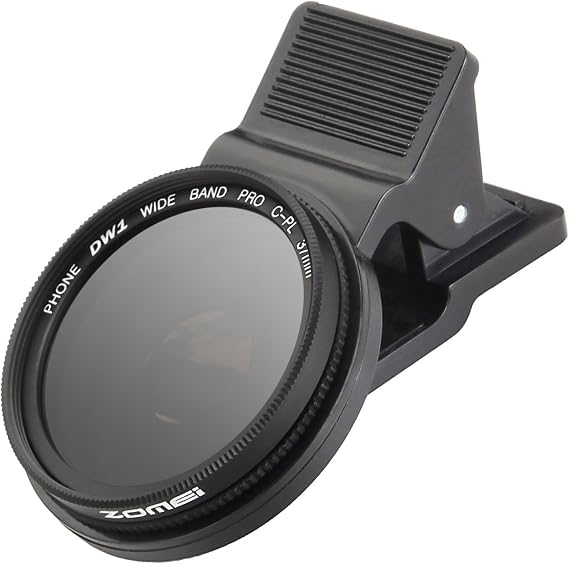 Zomei 37mm Professional Cell Phone Camera CPL Lens Filter with Clip for Galaxy S8 Android Smartphone