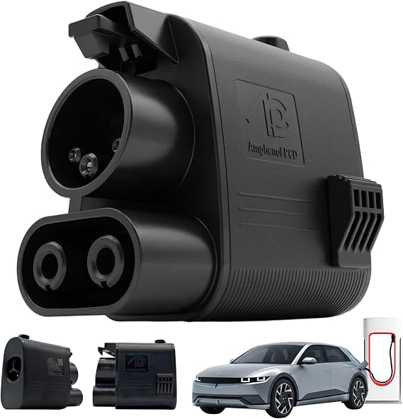 Amphenol NACS to CCS1 Adapter - UL 2252 Certified - Fast Charging up to 600A at Tesla Supercharger - Compatible with Ford, Rivian, GM, Volvo, Polestar EVs - Interlock Safety Lock - SAE J3400-1-