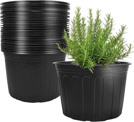 40 Pack 3 Gallon Nursery Pots, 10 Inch Plant Pots with Drainage Holes