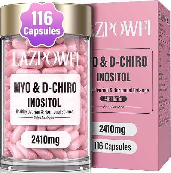 Inositol Supplement - Myo-Inositol and D-Chiro Inositol Plus Chasteberry,Berberine & Ashwagandha - Ideal 40:1 Ratio Hormone Balance and Ovarian Support for Women-116 Capsules