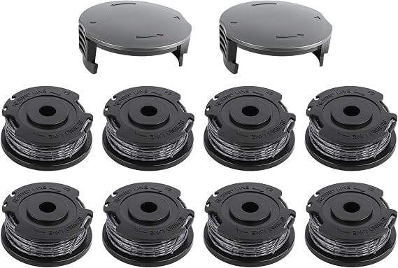 OMECO Thread Spool Compatible with Bosch EasygrassCut 18 23 26 SL 18-26 18-260 18-230, F016800569 F016800385 Easygrasscut Trimmer Replacement Spool, 1.60 mm 4.9 m (8 Replacement Spools, 2 Caps)