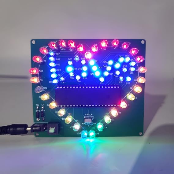 IS LED Heart Soldering Project, ICSTATION LED Love Light Soldering Practice Kit DIY Electronics Kit for Adults Electronics Enthusiasts College Solder Education Present for Lover