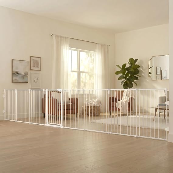 Regalo Safety 24"-192" Metal 2-in-1 Super Wide Baby Gate & Play Yard