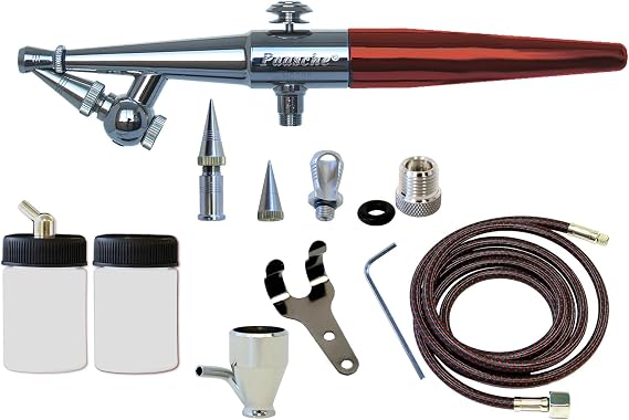 Paasche Airbrush H-3MH Airbrush Set with Anodized Aluminum Handle. Includes .45, .65 & 1.05mm Heads. (Airbrush Made in the USA)