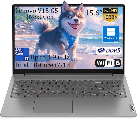 Lenovo V15 G5 15.6" Business Laptop, FHD Anti-Glare Display