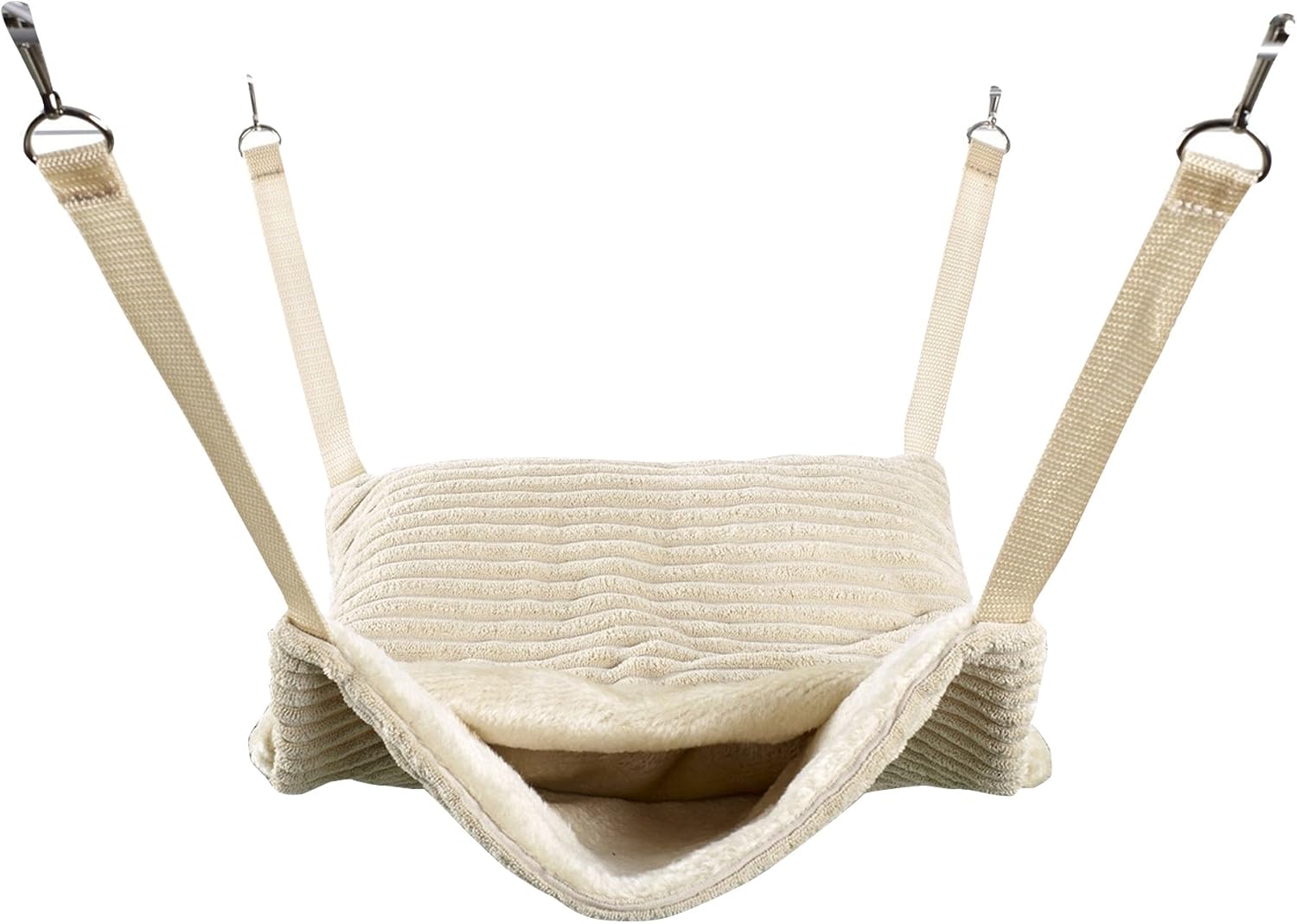 Fluffy Lined Hammock with Pouch, Luxury Cream