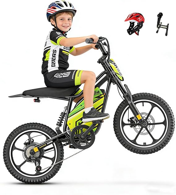eAhora S4 Series Peak 1200W/1000W Electric Dirt Bike for Kids -48V/36V 10.4AH 37 Miles, 3-Speeds Adjustable Electric Bike for Kids Ages 8-14 with Hydraulic Disc Brakes | Authentic Off-Road Suspension