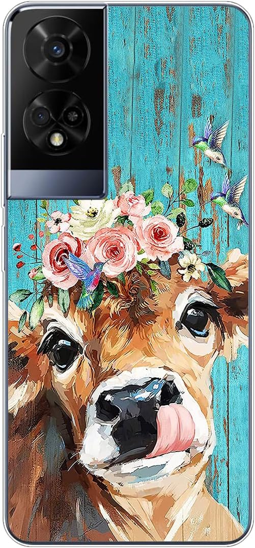 Case compatible with TCL 50 XE NXTPAPER 5G,Shockproof Slim Thin Silicone Protective Anti-Fingerprint Anti-Scratch Anti-Fall phone cover - Cattle,flowers, birds, oil paintings