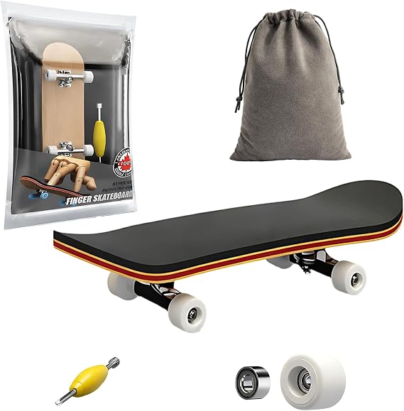 2PCS Fingerboard Set, Mini Skateboards for Finger, Portable Finger Board for Collectors Includes White Finger Skateboards and Storage Bag