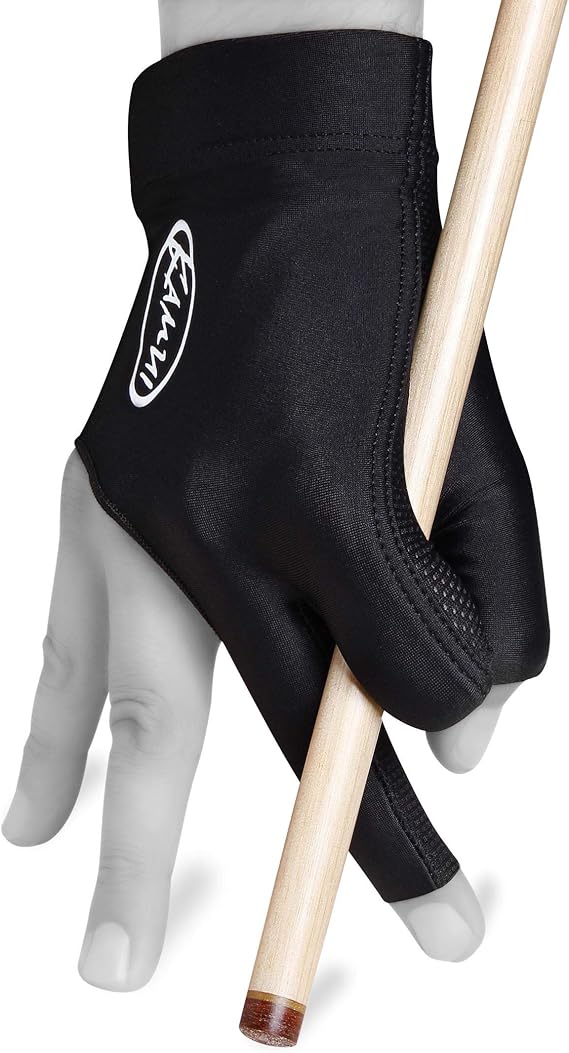 KAMUI Billiard Glove - Quickdry - for Right Hand (Black, X-Small)