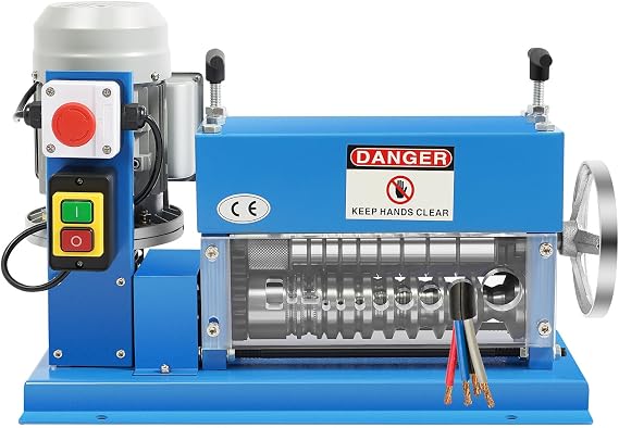 Electric Wire Stripping Machine 370W Automatic Electric Scrap Wire Stripper Machine 11 Channels 10 Blades Automatic Wire Stripping Tool 1.5mm-38mm/0.06-1.5in for Recycling Copper Wire