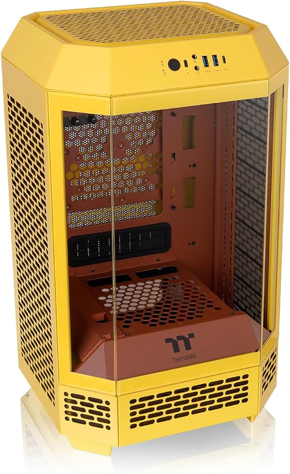Thermaltake The Tower 250 Butter Caramel 3-Sided Tempered Glass Panel Octagonal Style Mini Tower Mini-ITX PC Case CA-1Z9-00SMWN-00 CS9263