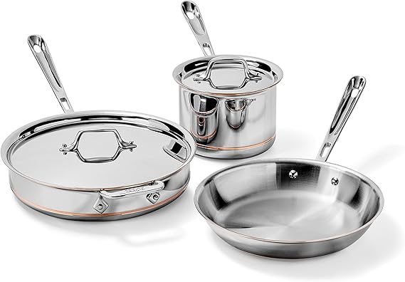 All-Clad Copper Core Steel Cookware Set, 5-Piece, Made in the USA