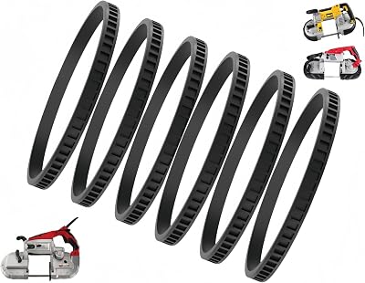 6Pack 45-69-0010 Blade Pulley Tires Replacement Compatible with Milwaukee Bandsaw Part Deep Cutting Blades 6238N 6238-20 6230 6232-6 6225 AO2807 2729-20 Portaband Saw Belt