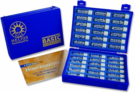 Helios 36 Homeopathic Remedy Deluxe Family Kit, 30c Potency, Glass Vials, Compact, Robust, Tamper-Proof Case, 75 First-Aid and Illness Situations, Guide Booklet, Online Free Education/Support
