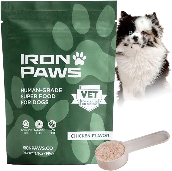 Human-Grade Superfood For Dogs, Premium Greens Powder Supplement For Dental Health, Longevity, Hip & Joint, Gut Health, Allergies, Immune Support, Skin & Coat - 3.5 oz Nutrient Dense Formula