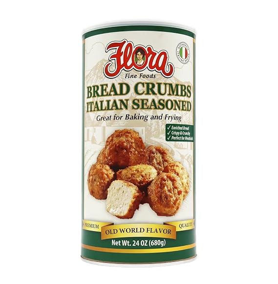 Flora Italian Seasoned Bread Crumbs Enriched Bread, Crispy & Crunchy, Perfect for Baking and Frying 24oz (680g)
