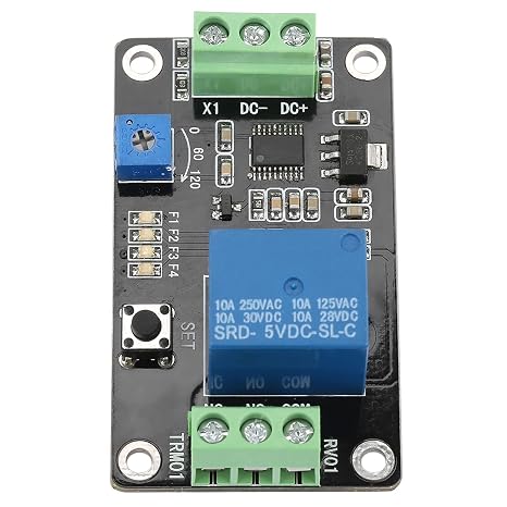 Self Locking Delay Timer Relay Module with Adjustable On Off Delay and DC 12V for Industrial Home Appliance