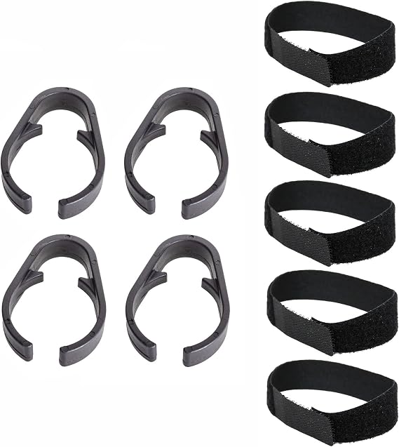 Roland V-Drums 1.5 inch Rack Cable Clips 4 Pack and Silverline Audio 5 Pack Drum Cable Wrap Bundle