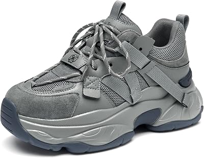 BEAU TODAY Chunky Sneakers for Women Dad Sneakers for Women Platform Lace Up Fashion Comfortable Casual Sneakers for Walking
