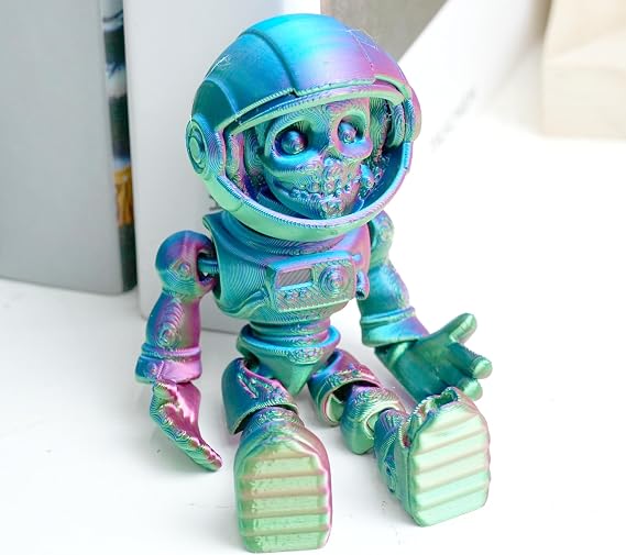 3D Printed Skeleton Astronaut,Articulated Zombie Astronauts Models,Flexible Joint Figurines, 3D Printing Stuff Cheap,Stress Relief, Fidget restlessness, ADHD Toys, Surprise Fantasy Gifts (RGB)