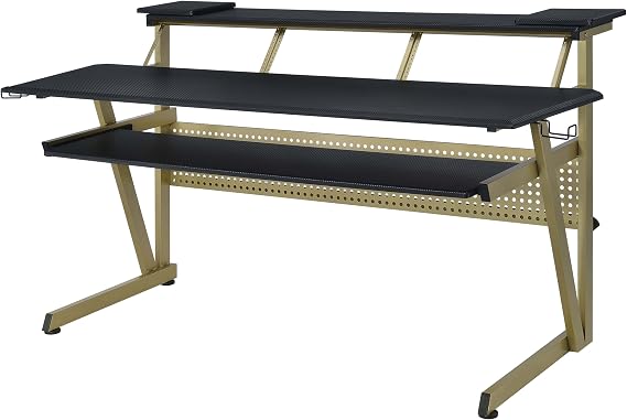Acme Saida Rectangular Music Desk with Headphone Holders in Black
