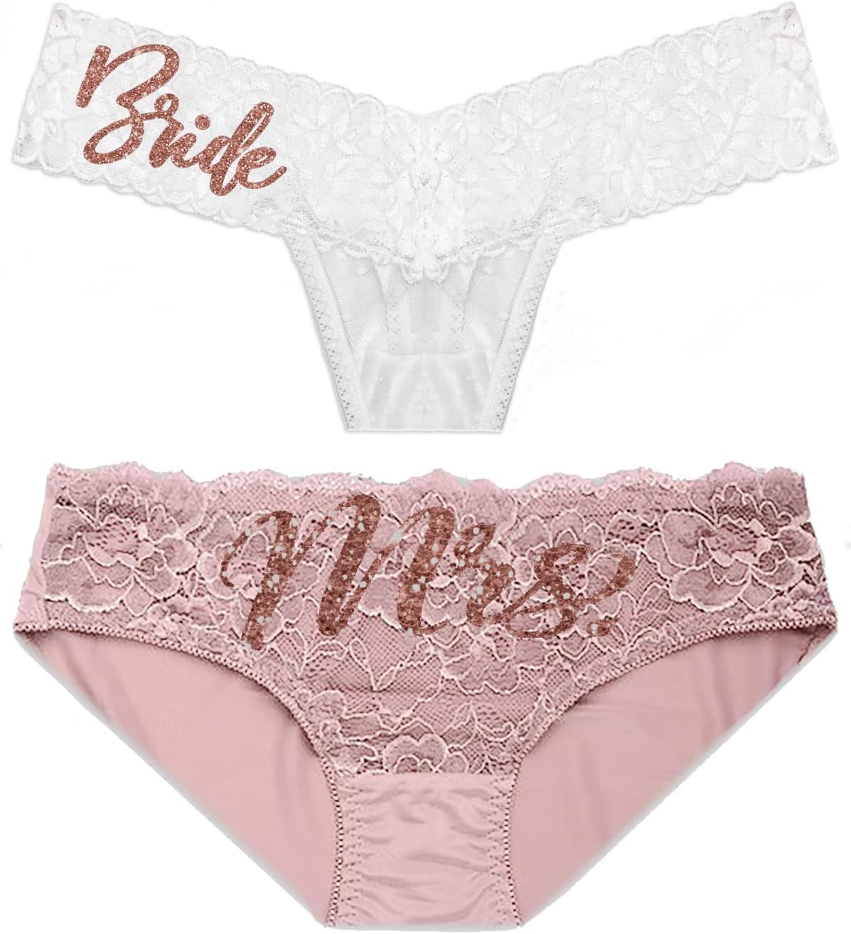 RhinestoneSash Bride Panties - Naughty Lingerie Shower Gifts - Funny Bachelorette Party, Bridal Shower Gift