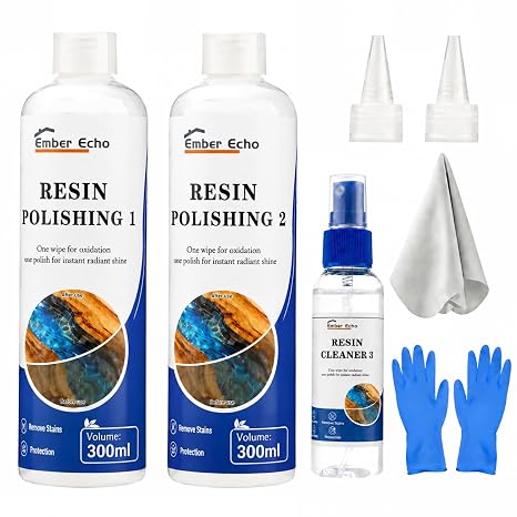 Epoxy Resin Polishing Kit: Removes Micro Scratches, restores high-Gloss Shine for Tables, DIY & pro Resin Projects.