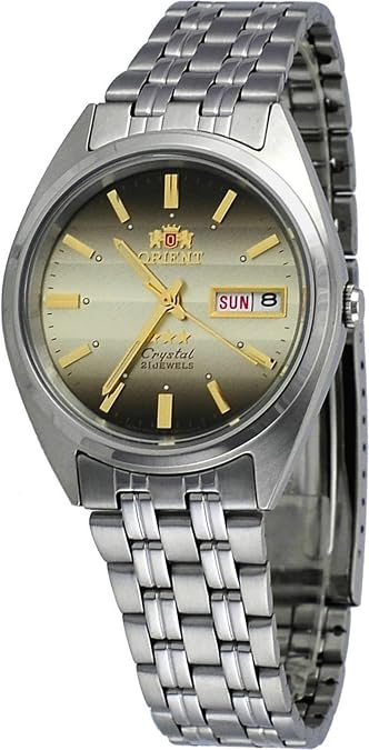 Orient FAB0000DU Men's 3 Star Stainless Steel Brown Dial Day Date Automatic Watch