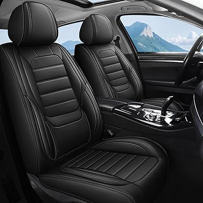 Seat Covers for Jeep Wrangler JKJKU JLJLU 2007-2024 2025 24-Door,5 Seats Waterproof Leather Car Seat Cover Protector Full Set,Anti-Slip Automotive Seat Covers,Car Seat CushionBlack