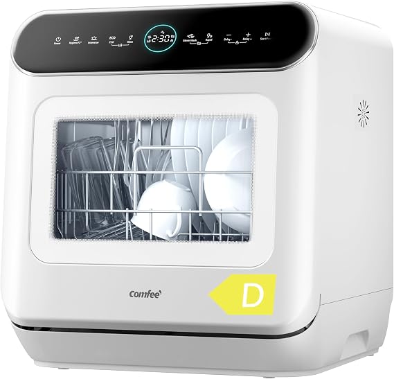 COMFEE' Table Top Dishwasher No Plumbing with 6L Water Tank [Energy Class D]