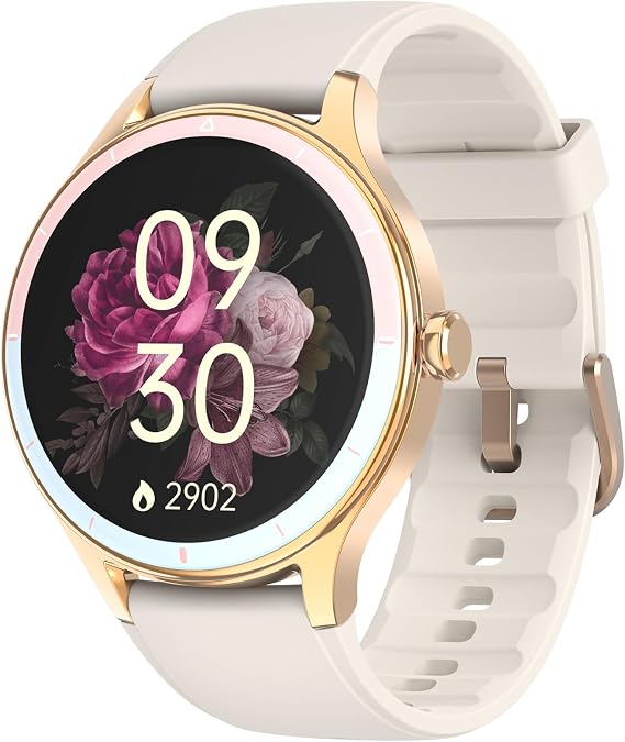 Smart Watch for Women, iPhone & Android Compatible, Heart Rate SPO2 Sleep & Womens Health Tracking, 100+ Sports Modes, Waterproof Fitness Smartwatch with Custom Watch Faces & Long Battery Life (Gold)