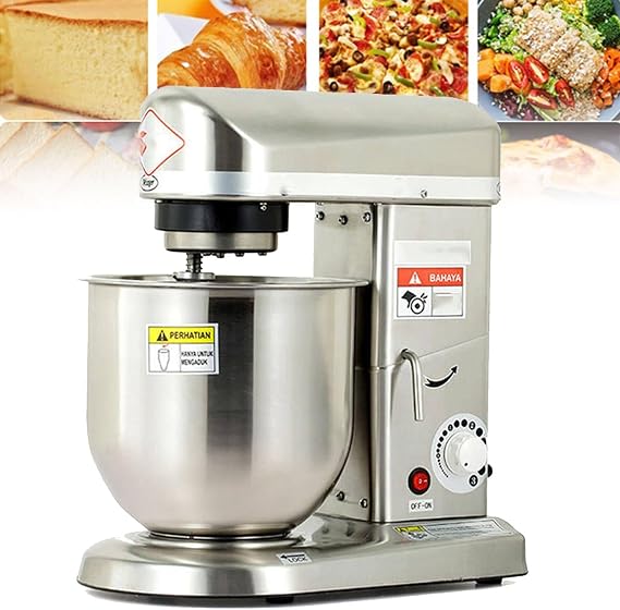 Commercial Stand Mixer Bowl, 500W Heavy Duty Electric Food Mixer with 3 Speeds Adjustable 113/184/341 RPM, Dough Hook Whisk Beater,5L