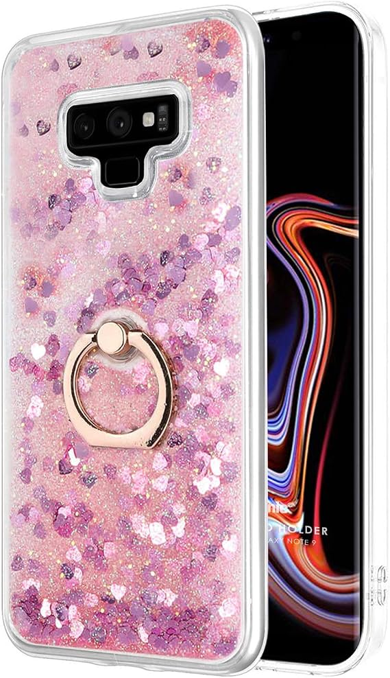 Microsonic Samsung Galaxy Note 9 için Kılıf Glitter Liquid Holder Pembe [Galaxy Note 9 ile Uyumlu Kılıf - Pembe]