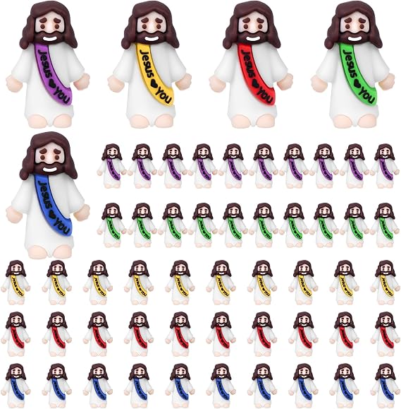 50/120 Pc Mini Jesus Figures Jesus Loves You Religious Tiny Jesus Cute Doll