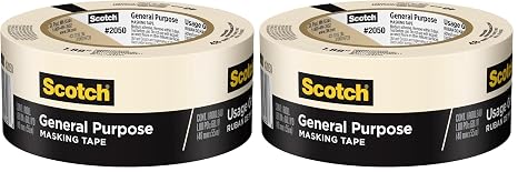 Scotch General Purpose Masking Tape, 1.88 inches by 60 yards, 2050 (Pack of 2)