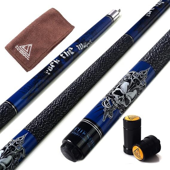 CUESOUL 58 inch 1/2 Maple Pool Cue Stick Kit-Rockin Series