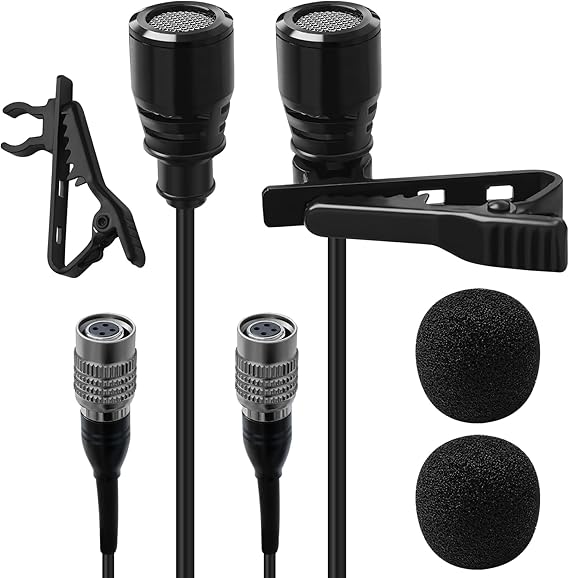 2 Pack Lavalier Lapel Microphone Super Cardioid Mic for Audio-Technic