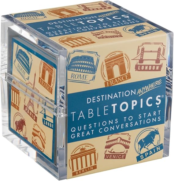 TableTopics Destination Anywhere Question Card Game - 135 Conversation Starter Cards About Travel, Ice Breaker Game for Adult Dinner Parties or Get-Togethers with Friends, Family, or Coworkers