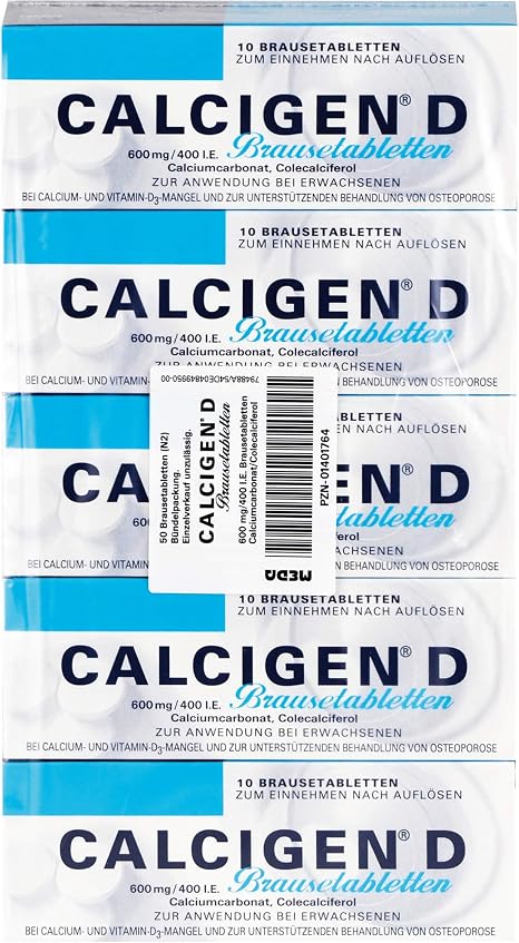D 600 mg/400 IU Effervescent Tablets Pack of 50