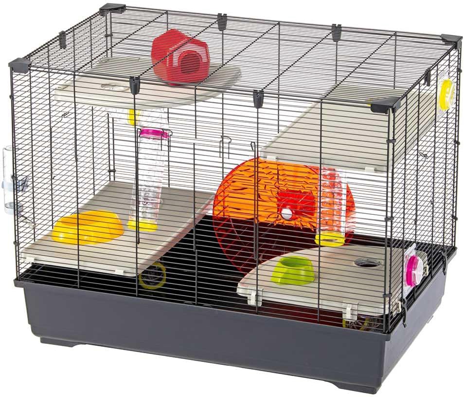 Ferplast VILLAGE 80 Large Hamster Cage - Spacious Five-Storey Habitat with Tunnel System - Extra-Large Exercise Wheel & Accessories Included - Tubes Connect&Play, 82x51xh62cm