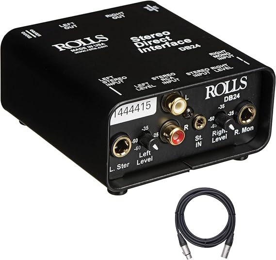 Rolls DB24 Passive Stereo Direct Interface with XLR Mic Cable