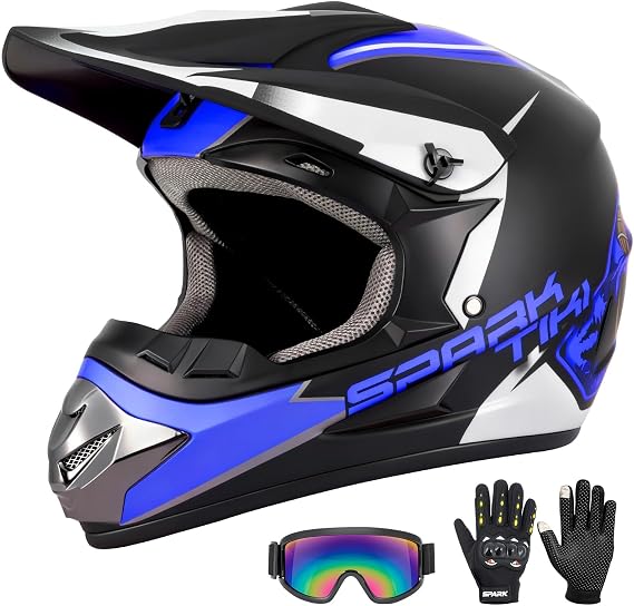 Youth Kids Dirt Bike Motocross Helmet DOT Approved Cool Tiki Graphic