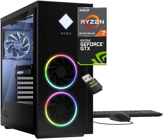 HP OMEN 40L Gaming Tower, Ryzen 7 5700X, GTX 1660 Super, 32GB RAM, 1TB SSD