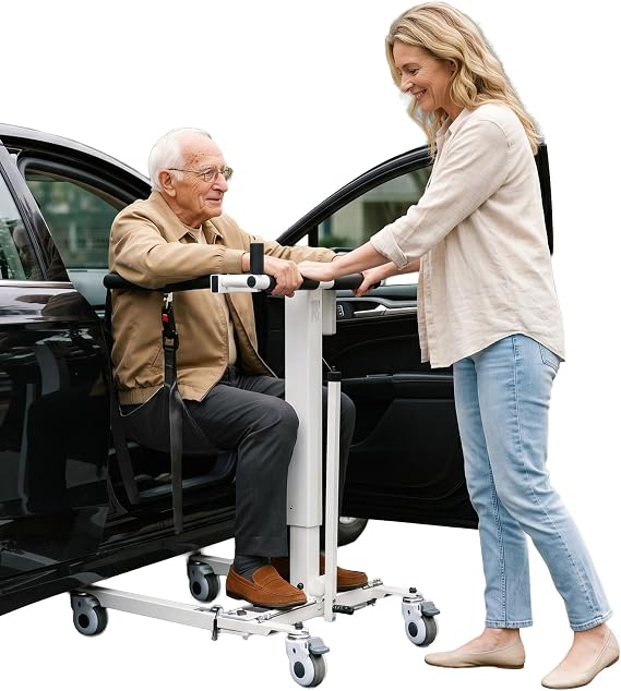 VOCIC Electric Transfer Lift for Car, Portable Folding Patient Lift Transfer Chair, Electric Assist Lift Aid for Seniors, Adults, AY06