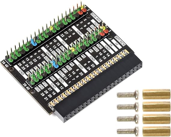 2X 40 PIN GPIO Header Adapter Color-Coded Header Expansion Board for Raspberry Pi 400,Easy Expansion