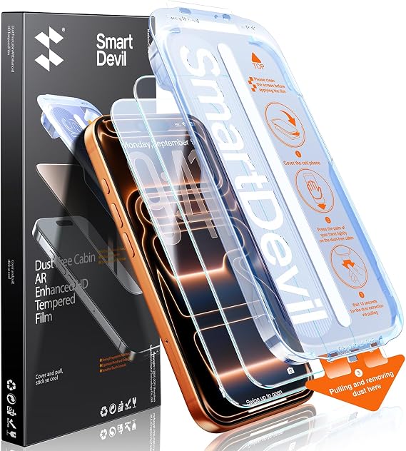 SMARTDEVIL 2 Pack Screen Protector for iPhone 17 Pro Max with AR
