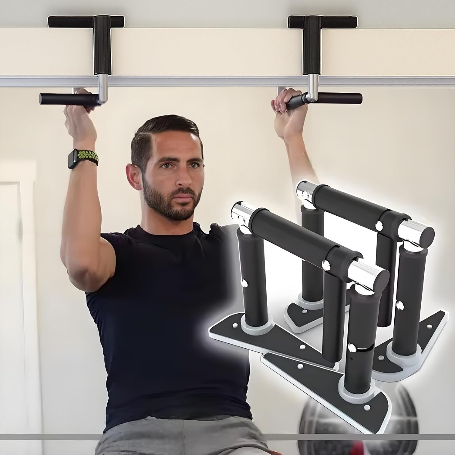 Door Frame Cross Grips Pull Up Bar On the Door Foldable Horizontal Folding Home Gym Travel Fitness Exercise Workout Equipment
