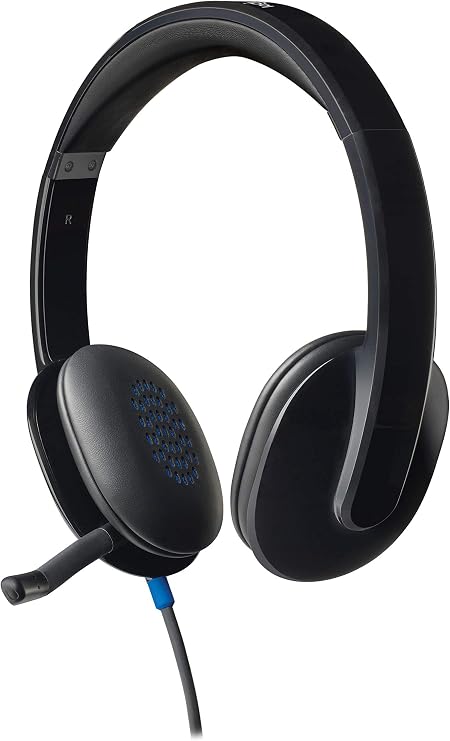Logitech H540 Wired Over-Ear Microphone Headset, Laser-Tuned Drives and Built-in Equalizer, Digital Stereo Audio, Over-Ear Inspections, Noise Canceling Foldable Microphone, Black